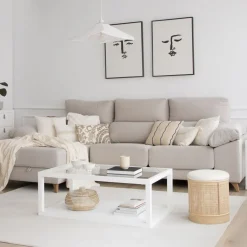 Dandy Canapé d'angle gauche 4 places beige avec rangement^Banak Discount