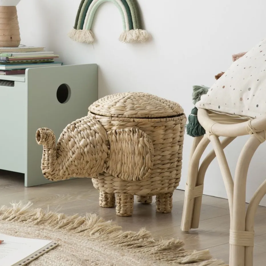 Delfi Panier en forme d'éléphant en rotin naturel^Banak Hot