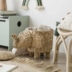 Delfi Panier en forme d'éléphant en rotin naturel^Banak Hot