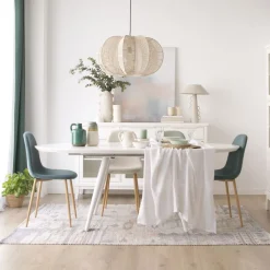 Didier Table à manger extensible ovale 160/200 laqué en blanc^Banak Clearance