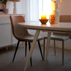 Didier Table à manger extensible ovale 160/200 laqué en blanc^Banak Clearance