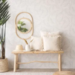 Dinha Miroir rond mural en rotin naturel^Banak New