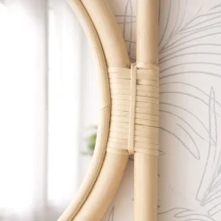 Dinha Miroir rond mural en rotin naturel^Banak New