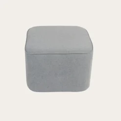 Dominique Puf de salón cuadrado tapizado gris^Banak Outlet