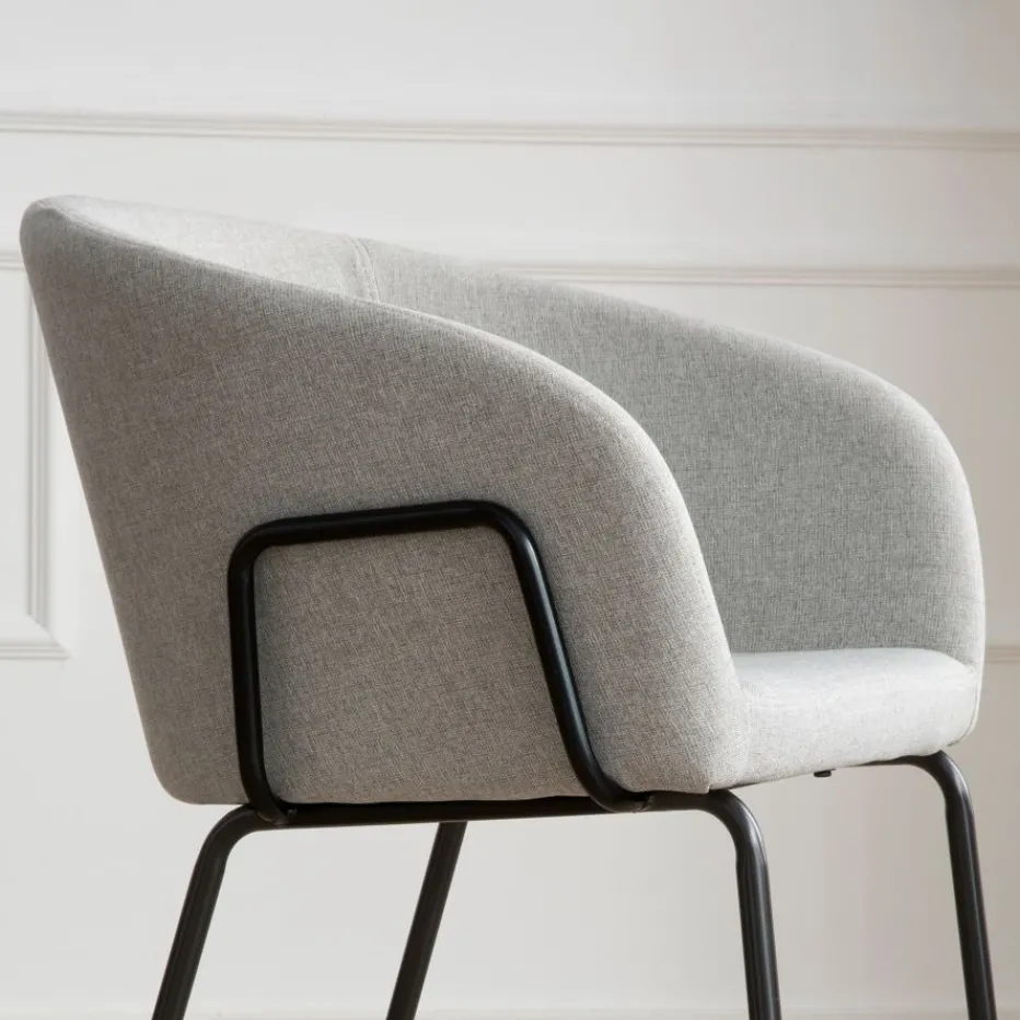 Dresden Chaise rembourrée gris perle^Banak Hot