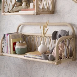 Eban étagère murale rectangulaire 90x32 en rotin naturel^Banak Online