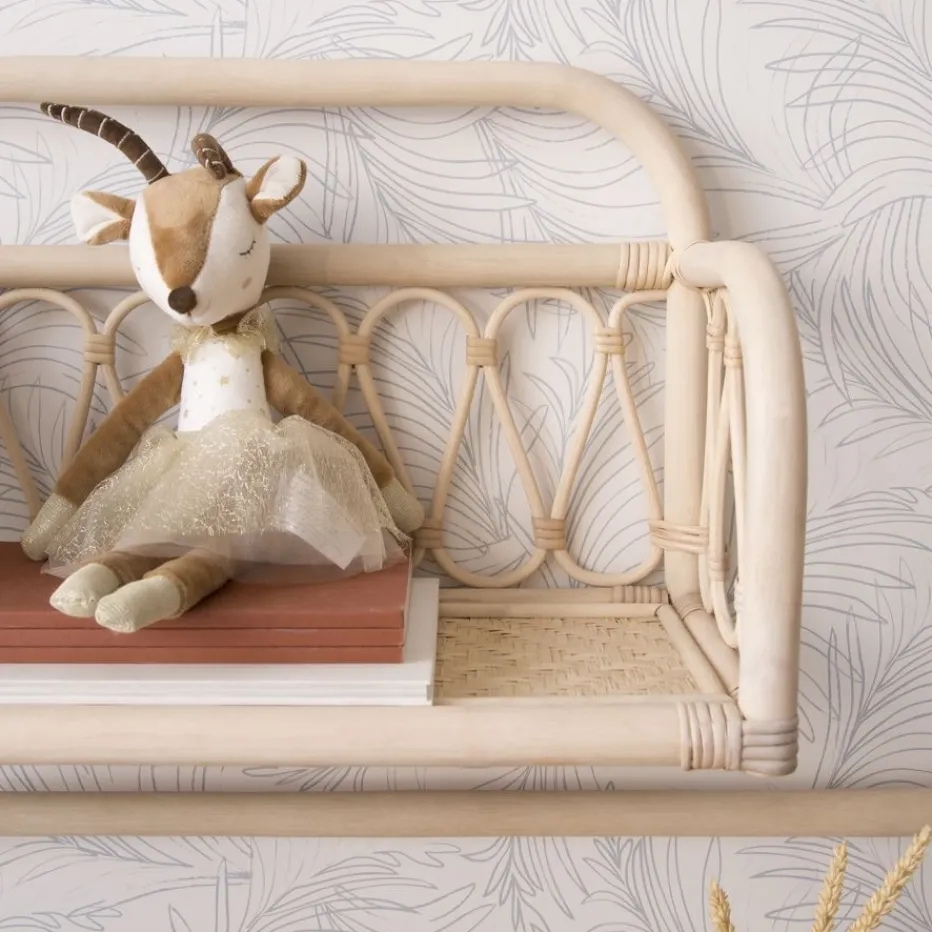 Eban étagère murale rectangulaire 60x35 en rotin naturel^Banak Online