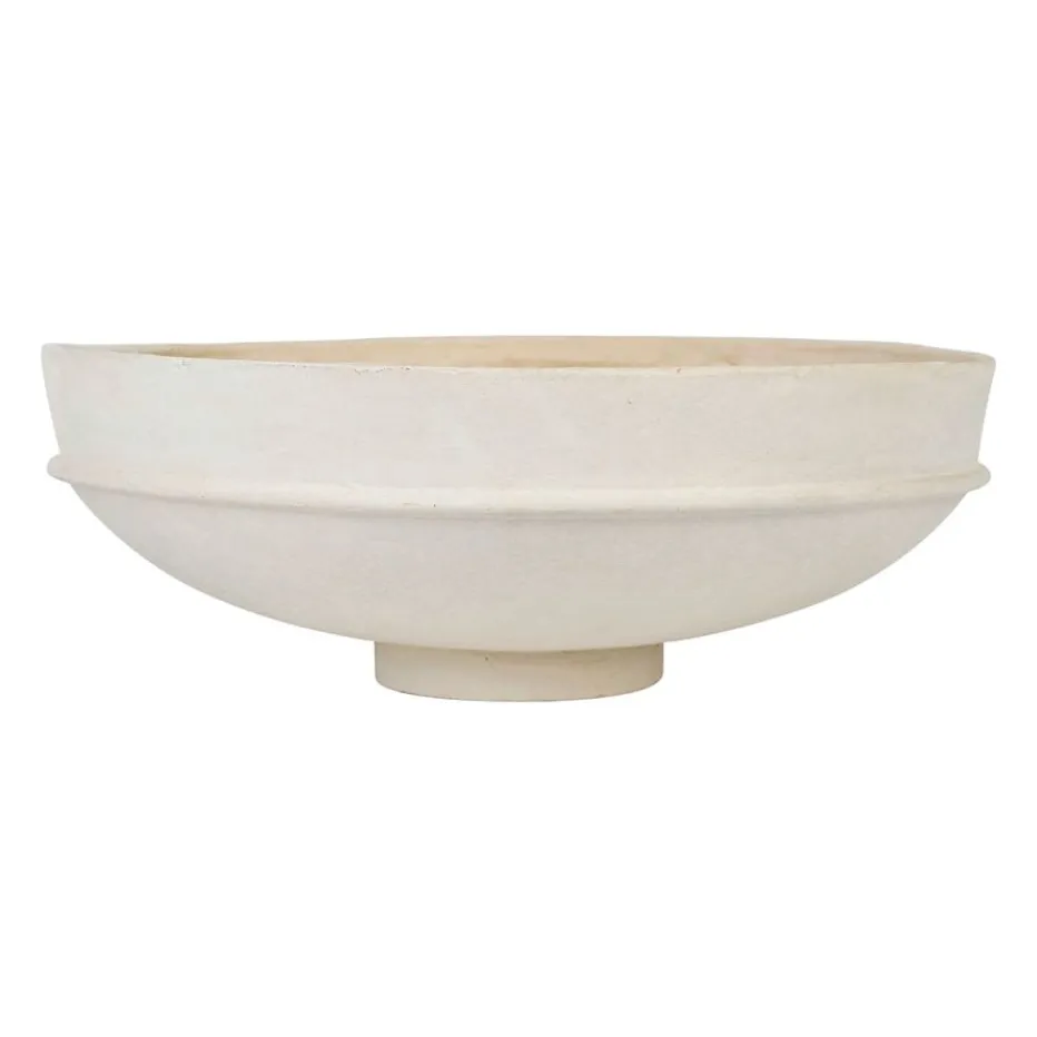 Edoni Bol blanc d40xh14.5cm en papier-mâché^Banak Online