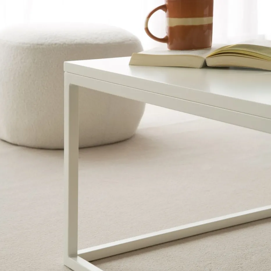 Ellie Table basse carrée laqué en blanc^Banak Sale