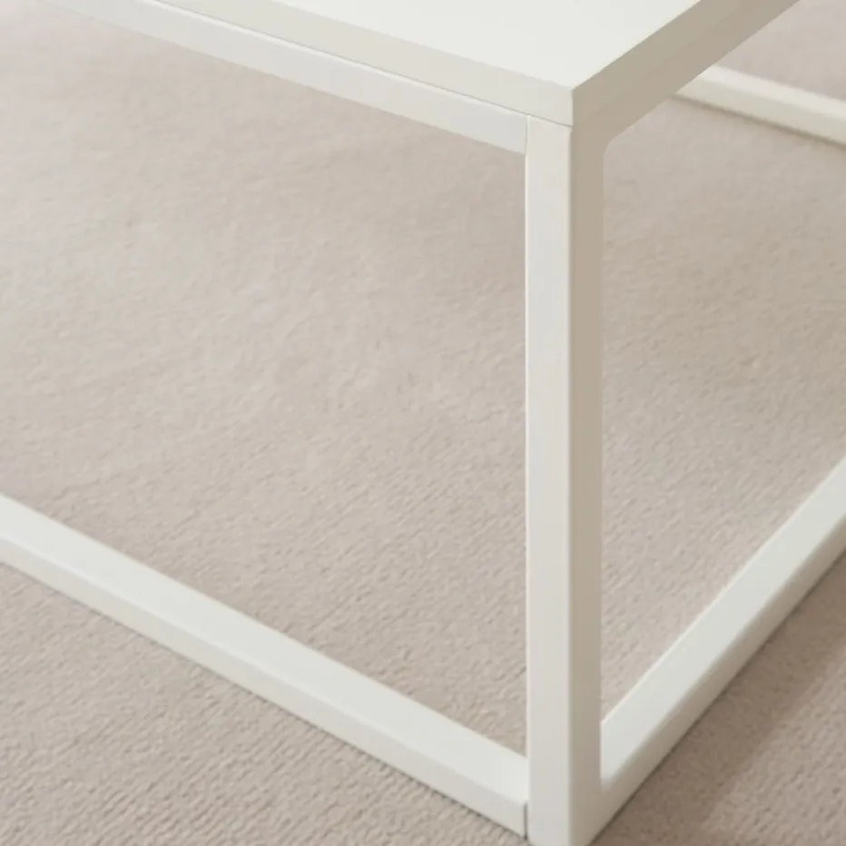 Ellie Table basse rectangulaire laqué en blanc^Banak