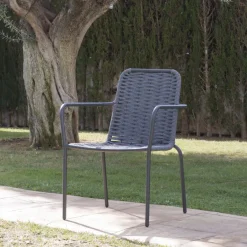 Ensemble Table inset et 6 chaises mink anthracite/grafito^Banak Outlet