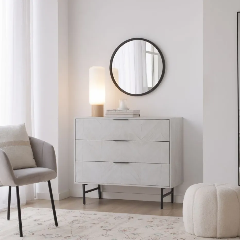 Enzo Commode en bois massif et métal couleur blanc wild^Banak Best