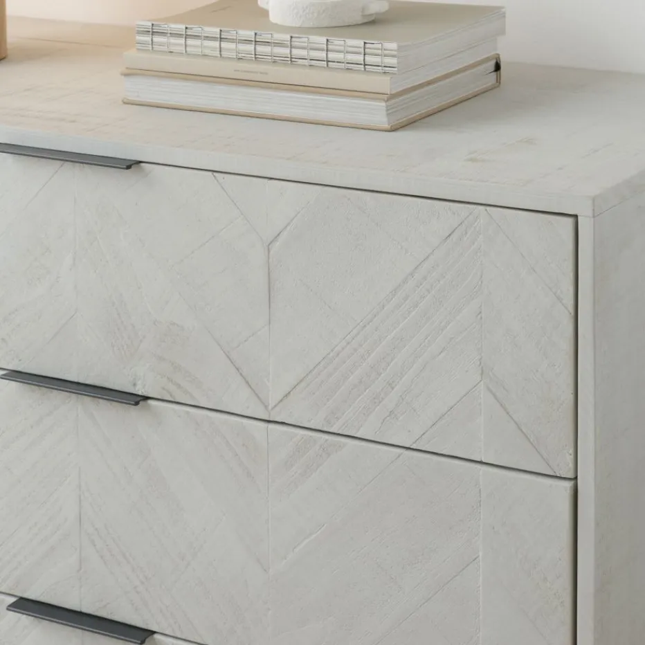 Enzo Commode en bois massif et métal couleur blanc wild^Banak Best