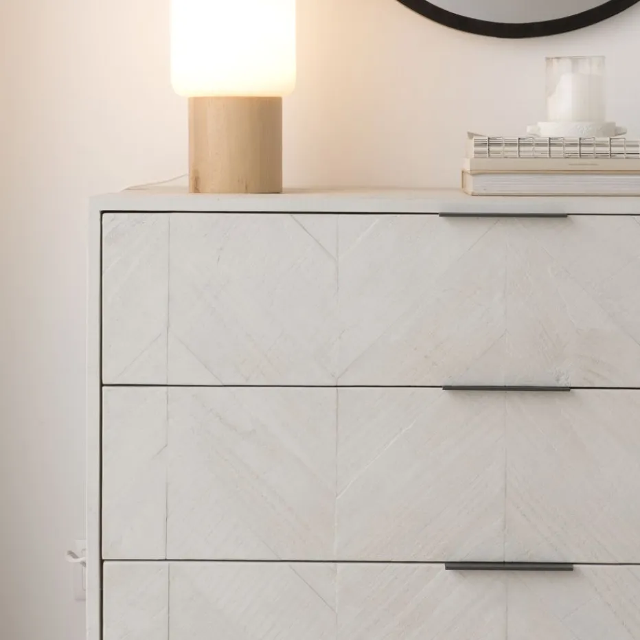 Enzo Commode en bois massif et métal couleur blanc wild^Banak Best