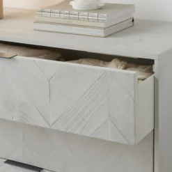 Enzo Commode en bois massif et métal couleur blanc wild^Banak Best