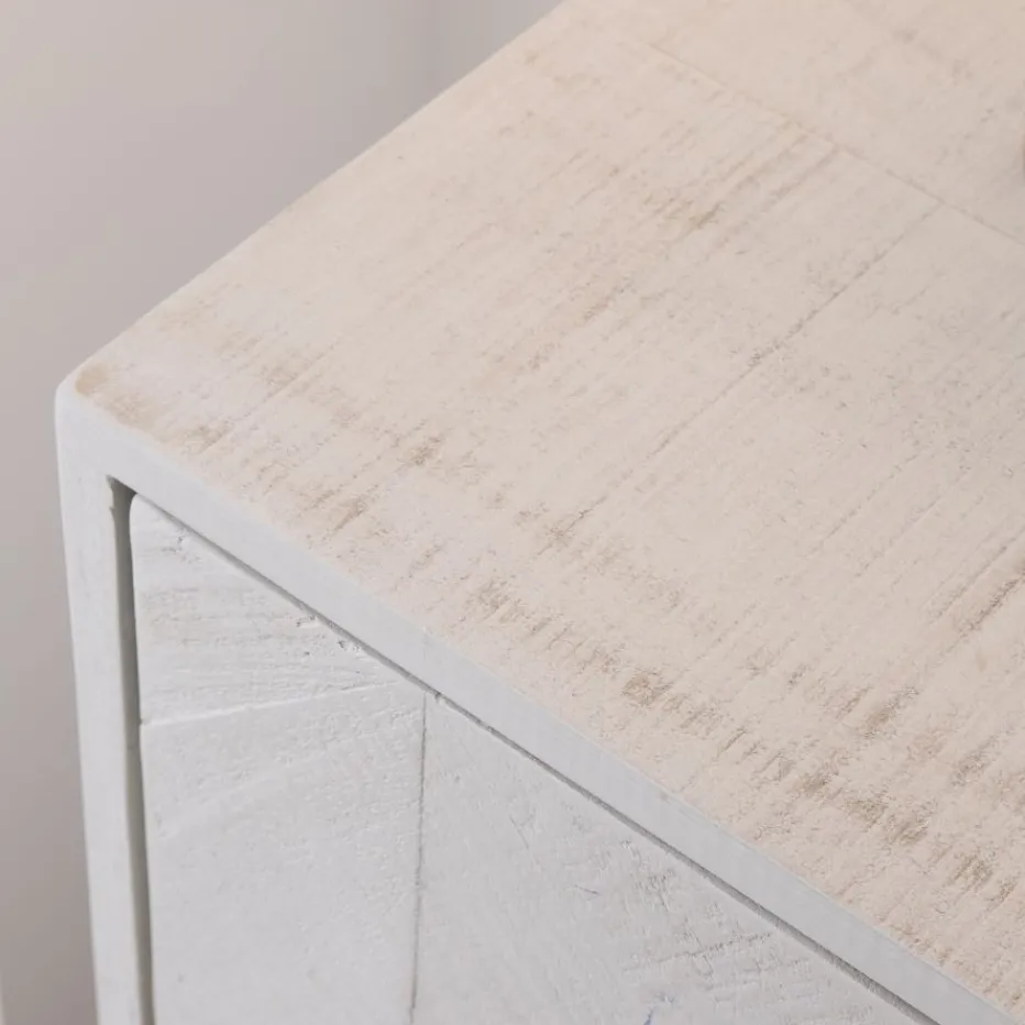 Enzo Commode en bois massif et métal couleur blanc wild^Banak Best