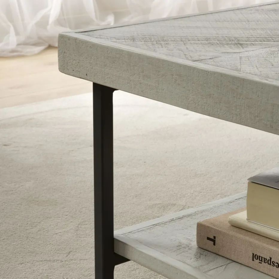 Enzo Table basse en bois massif et métal couleur blanc wild^Banak Hot
