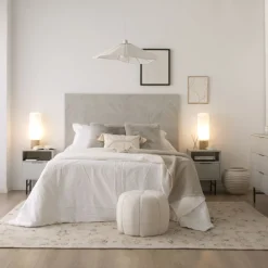 Enzo Table de nuit en bois massif et métal couleur blanc wild^Banak New