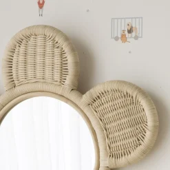 Fleur Miroir mural rond en forme de fleur en rotin naturel^Banak Best