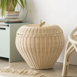 Fruit Panier en rotin naturel en forme de pomme^Banak Online