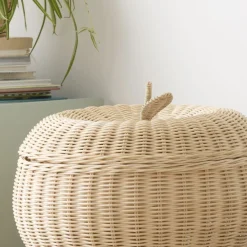 Fruit Panier en rotin naturel en forme de pomme^Banak Online