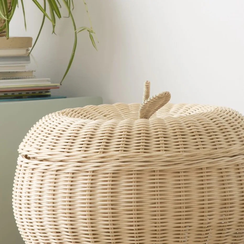 Fruit Panier en rotin naturel en forme de pomme^Banak Online