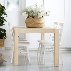 Gael Table à manger extensible rectangulaire 120/170 en bois naturel^Banak Online