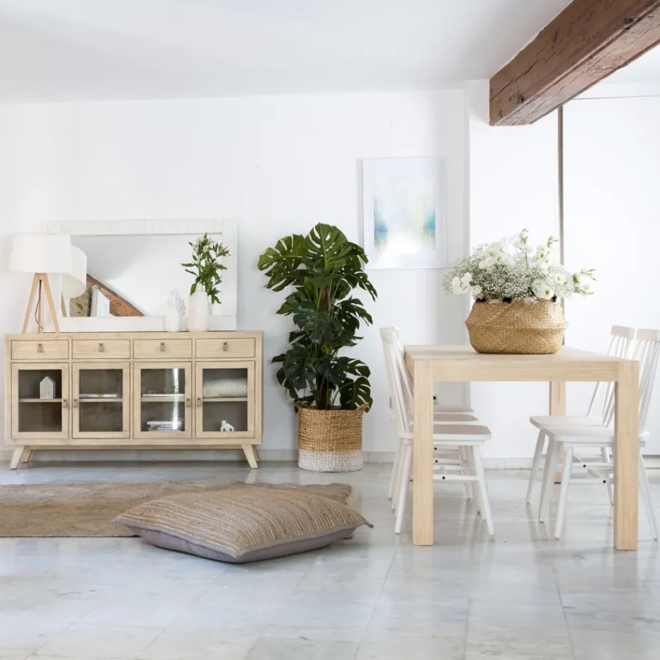 Gael Table à manger extensible rectangulaire 120/170 en bois naturel^Banak Online