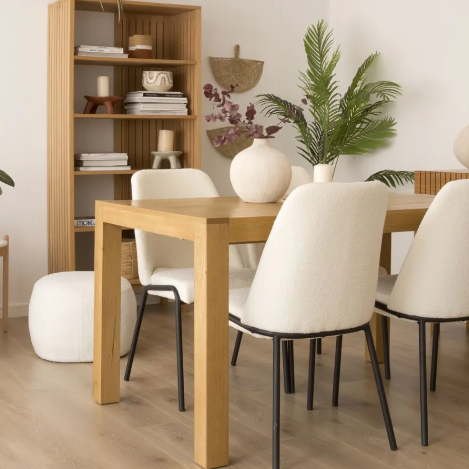 Gael Table à manger extensible rectangulaire 140/190 en bois massif de chêne^Banak Online