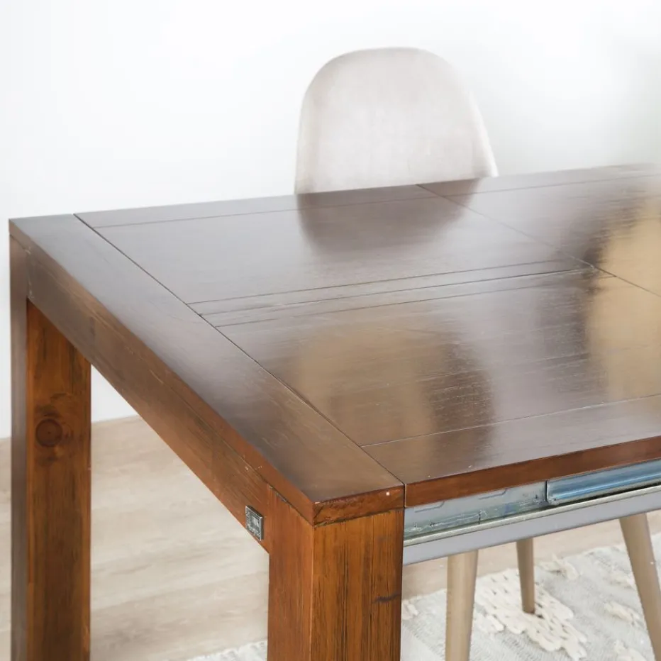 Gael Table à manger rectangulaire extensible 160/210 en bois massif de couleur teck^Banak Hot