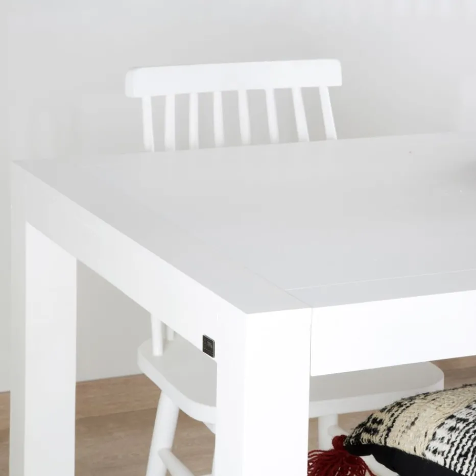 Gael Table à manger rectangulaire extensible 160/210 en bois laqué blanc^Banak Hot