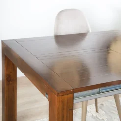Gael Table à manger rectangulaire extensible 140/190 en bois massif de couleur teck^Banak Best