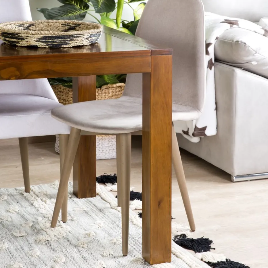 Gael Table à manger rectangulaire extensible 140/190 en bois massif de couleur teck^Banak Best