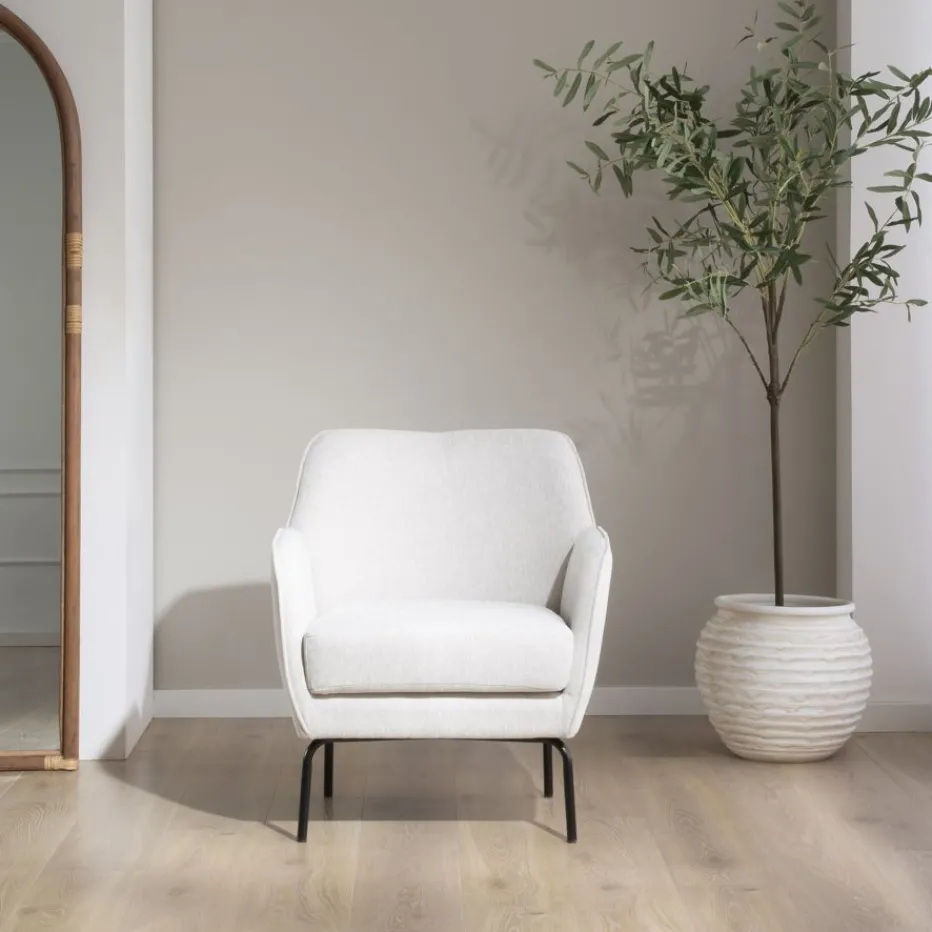 Gali Fauteuil beige avec pieds en métal^Banak Online