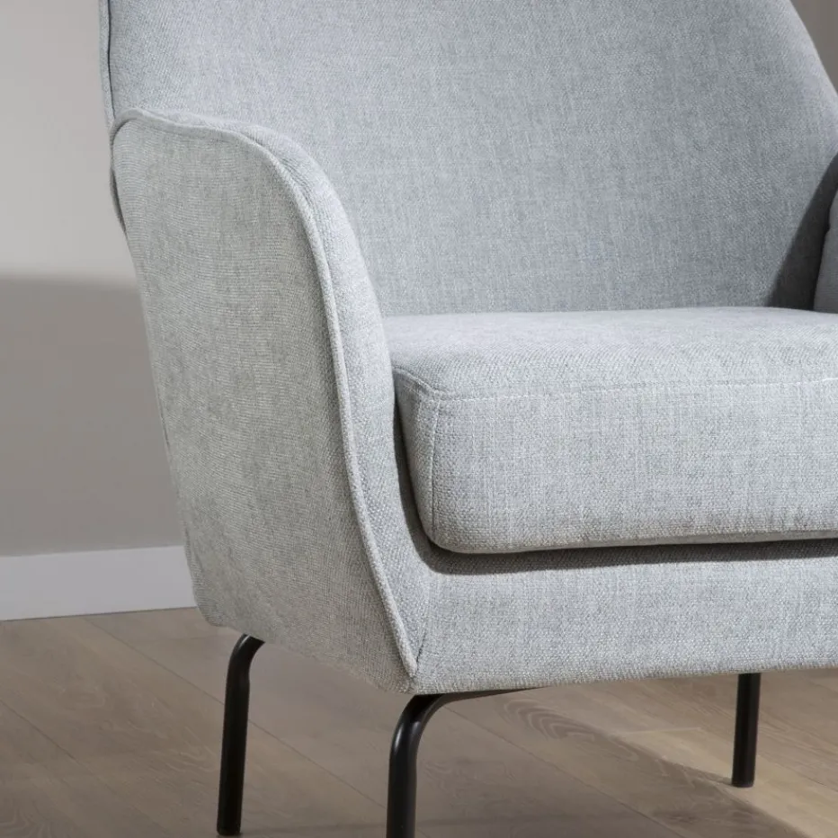 Gali Fauteuil gris avec pieds en métal^Banak Best