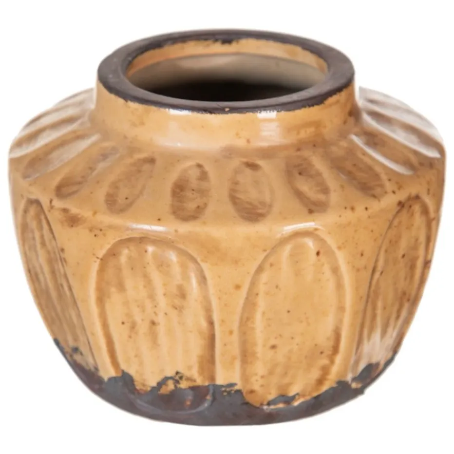 Gete Vase marron decoration en ceramique^Banak Sale
