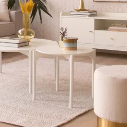 Hans Table basse en bois laqué blanc petite^Banak