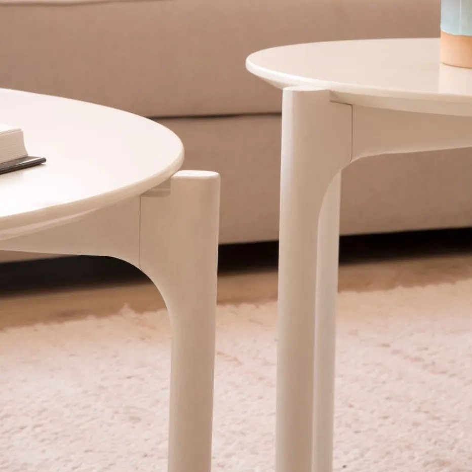 Hans Table basse en bois laqué blanc petite^Banak