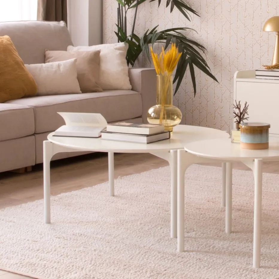 Hans Table basse en bois laqué blanc grand^Banak Sale