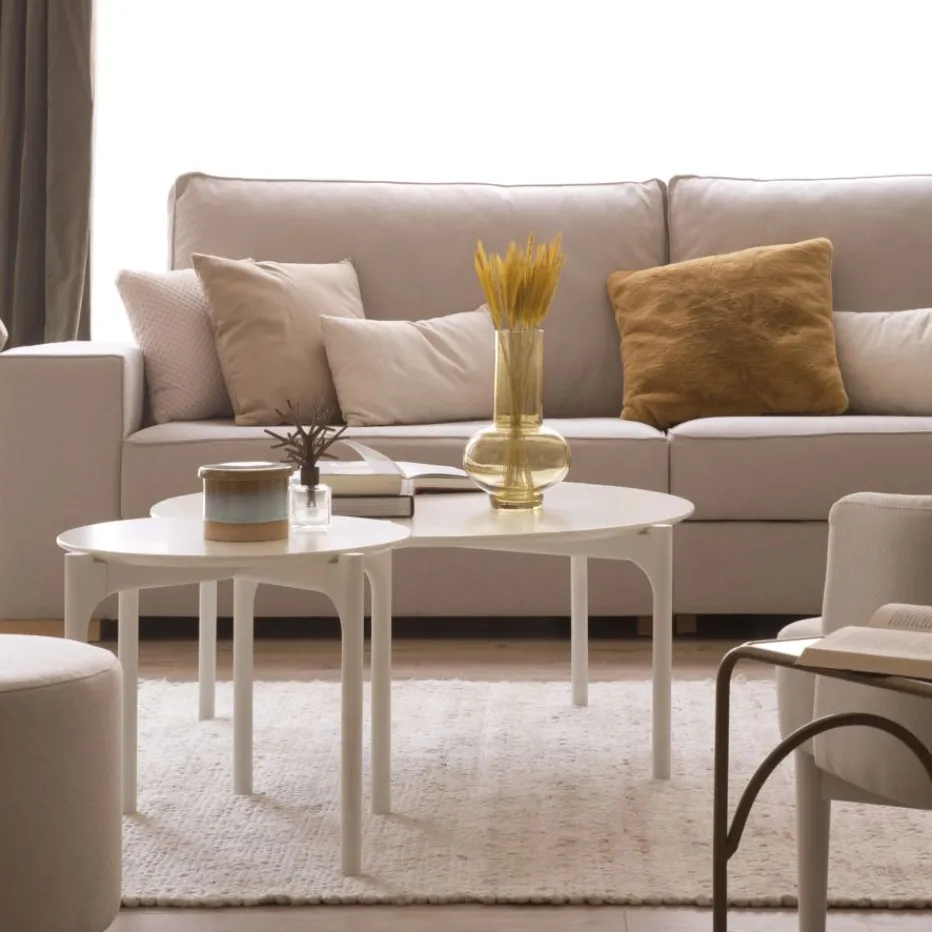 Hans Table basse en bois laqué blanc grand^Banak Sale