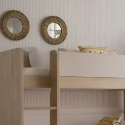 Hansel Lit superposé avec lit gigogne pour matelas de 90x190 avec échelle &agrave; gauche^Banak Online