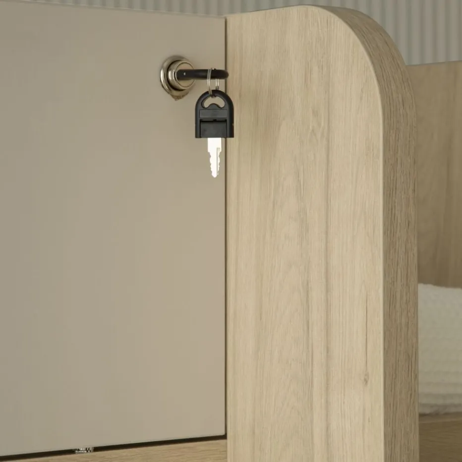 Hansel Lit superposé avec lit gigogne pour matelas de 90x190 avec échelle à gauche^Banak Online