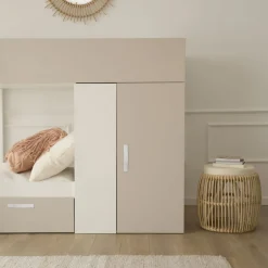 Hansel Train avec 2 lits et rangement &agrave; droite pour matelas de 90x190^Banak