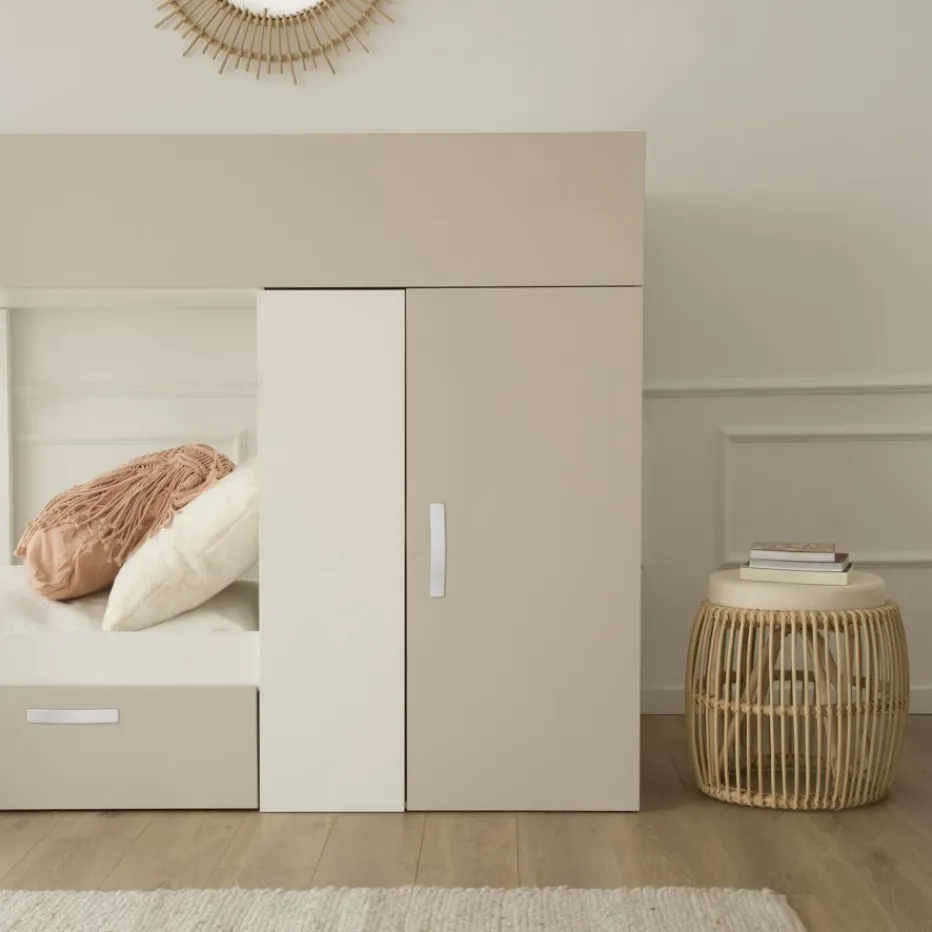 Hansel Train avec 2 lits et rangement à droite pour matelas de 90x190^Banak