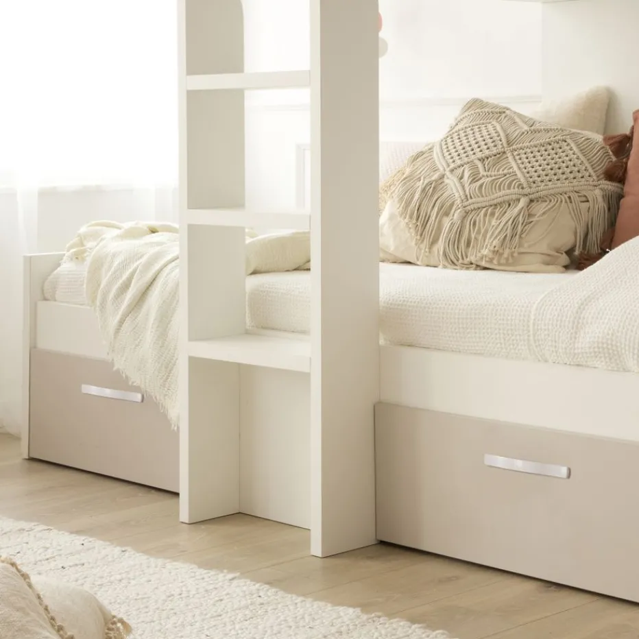 Hansel Train avec 2 lits et rangement à droite pour matelas de 90x190^Banak
