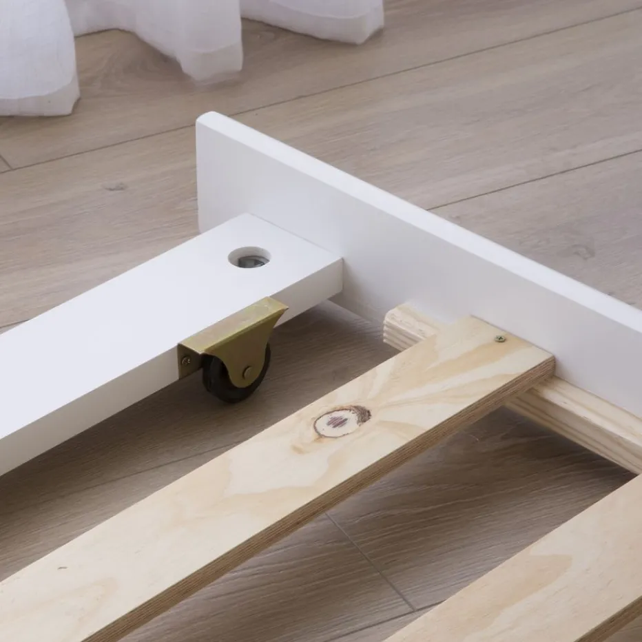 Haus Cama con forma de casa y somier de arrastre para colchón de 90x190 lacada e^Banak Outlet