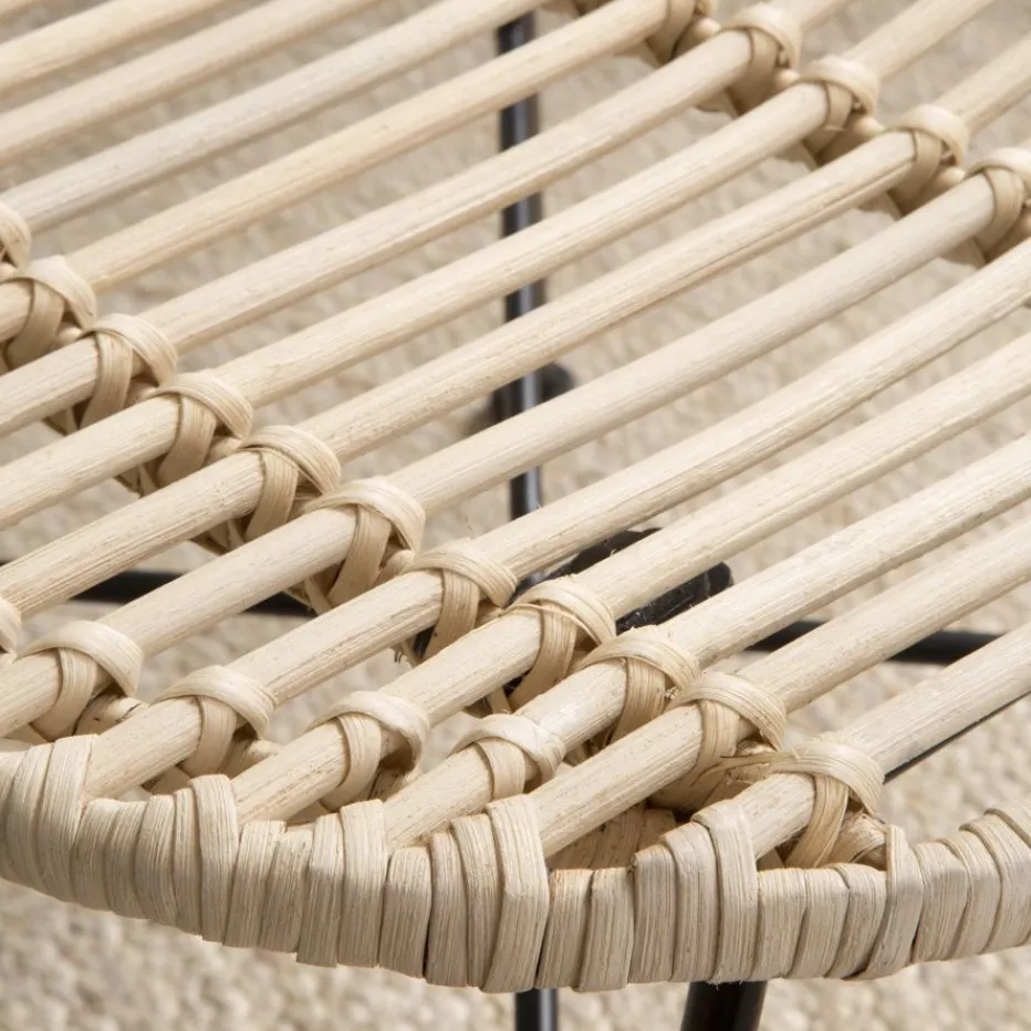 Ille Chaise en rotin naturel et métal^Banak Online