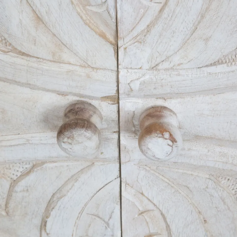 Indira Armoire en bois massif sculpté de manguier^Banak Hot