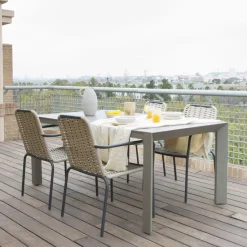 Inset Table de jardin rectangulaire en aluminium^Banak Hot