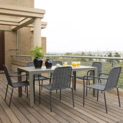 Inset Table de jardin rectangulaire en aluminium^Banak Hot